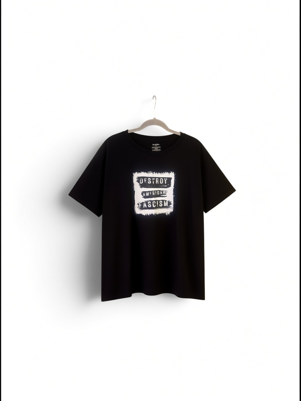 Goodfellow & Co Black Graphic Crew Tee with White Statement Print